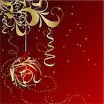 elegant christmas floral background with balls. Vector