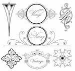 Set different vintage design elements. Vector illustration