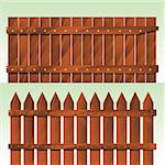 vector illustration of a wooden fence