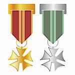 vector illustration of two medals