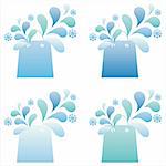 set of 4 winter shopping bags