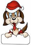 Christmas Dog 2010 - colored cartoon illustration, vector