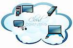 illustration of computers on cloud