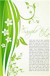 illustration of vector floral background with sample text