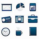 illustration of set of different business icon on isolated background