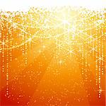 Red golden background with sparkling stars for festive occasions. Great as Christmas or Neaw years background.