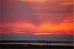 Sunset on the beach in Wells-next the sea in Great Britain