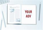 Advertising page presentation format - layout template - easy to modify, in vector file each element in different layer.