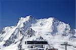 Top station of ropeway. Ski resort Dombay, Caucasus.