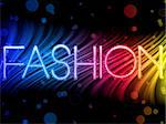 Vector - Fashion Abstract Colorful Waves on Black Background