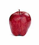 close up of red apple on white background with clipping path