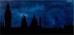 Image of the panorama of London - monuments of London - Big Ben, London Eye