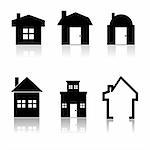 illustration of different home icons on isolated background