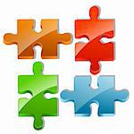 illustration of pieces of jigsaw puzzle on isolated background