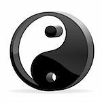 illustration of yin yang on isolated background