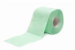 Roll of the green two-layer toilet paper