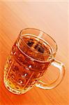 Beer glass on the wooden table