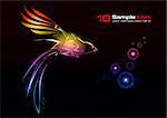 Abstract vector eps10 glowing background. Bird. For your design.