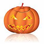Jack-o-lantern halloween vector illustration on white background