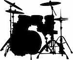 drums silhouette - vector