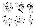 Set of floral design elements. Vector illustration. Vector art in Adobe illustrator EPS format, compressed in a zip file. The different graphics are all on separate layers so they can easily be moved or edited individually. The document can be scaled to any size without loss of quality.