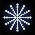 Snowflake made from diamonds. the vector illustration