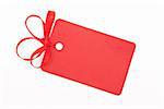 Red gift tag with bow