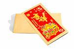 chinese money envelope wealth on white background