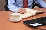 Young man working on computer at office