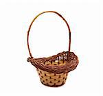The straw basket on a white background.