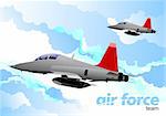 Air force team. Vector illustration