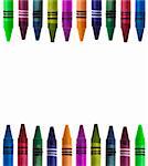 Vibrant Crayon Back to School Border Image Isolated on White with a Clipping Path.