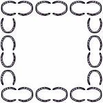 Lucky Horse Shoe Border or Background Isolated on White with a Clipping Path.