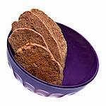 Biscotti in a Purple Bowl.  File includes a clipping path.
