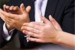 Businessman applause in office after business presentation