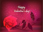 Romantic valentine background, with red rose