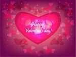 Festive valentine pink background, with shining heart patterns.