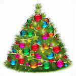 Lush Christmas tree vector image