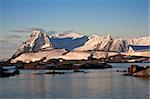 Beautiful snow-capped mountains against the blue sky