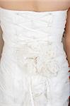 Floral and lace detail on the back of wedding dress