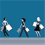 Shopping girls, illustration