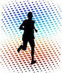 running man silhouette - vector