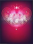 Festive valentine’s background, with shining ornamental heart and crown.