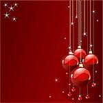 Red colors Christmas and New Year's place card