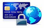 Abstract illustration representing secure online payment on white
