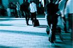 bags at the airport, motion blur