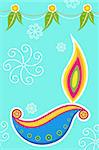 illustration of colorful diwali card
