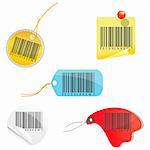 illustration of tag of barcodes on white background