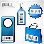 illustration of barcode tags on white background