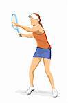 illustration of tennis player on white background